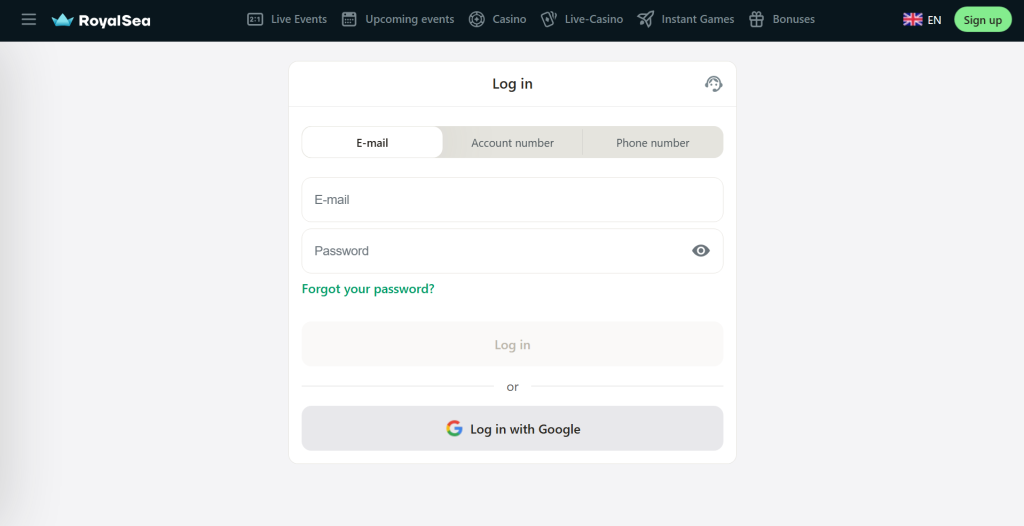 Royalsea registration form